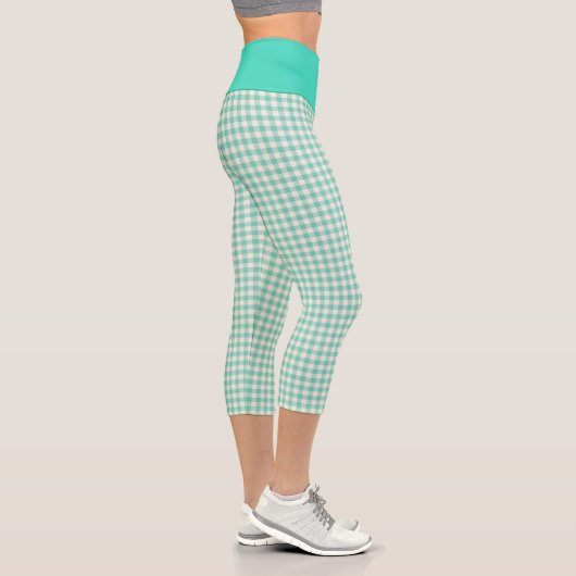 Hübscher Vintager Bauernhof Gingham Pattern Capri Leggings (Rechts)