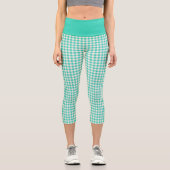 Hübscher Vintager Bauernhof Gingham Pattern Capri Leggings (Vorderseite)