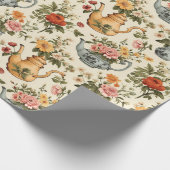 Hübscher Vintager Blumentee für sie Geschenkpapier (Ecke)