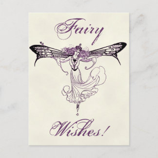 Hübscher Vintager Fairy Decal Postkarte
