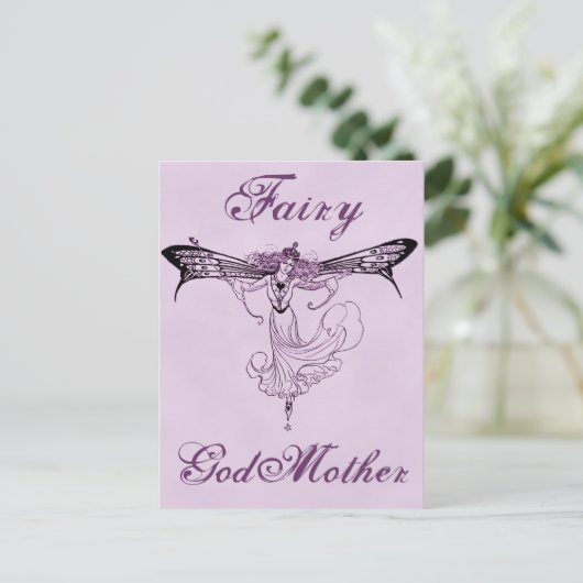 Hübscher Vintager Fairy Decal Postkarte (Stehend Vorderseite)