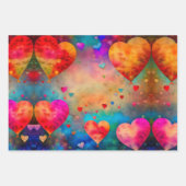 Hübscher Vintager Herztag Valentinstag Geschenkpapier Set (Vorderseite 2)