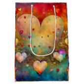 Hübscher Vintager Herztag Valentinstag Mittlere Geschenktüte (Rückseite)