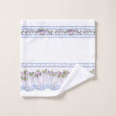 Hübscher Vintager Lila Blumenstrauß Badhandtuch Set (Waschlappen)