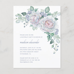 Hübscher Vintager Look Blumengeburt Einladungspostkarte