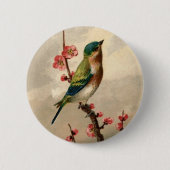 Hübscher Vintager Vogel Button (Vorderseite)