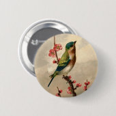 Hübscher Vintager Vogel Button (Vorne & Hinten)