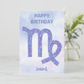 Hübscher Virgo Schild Custom Astrologie Happy Gebu Karte (Stehend Vorderseite)