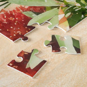 Hübscher Vogel auf der Blume Bush Art Puzzle (Seite)