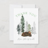 Hübscher Waldbaby-Bär Dankeskarte (Vorderseite)