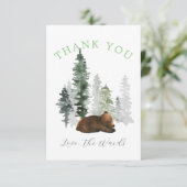 Hübscher Waldbaby-Bär Dankeskarte (Stehend Vorderseite)