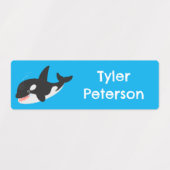 Hübscher Walrost niedlicher Cartoon personalisiert Etiketten (Design 1)