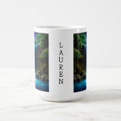 Hübscher Wasserfall bei nächtlicher Mystical Perso Kaffeetasse (Mittel)