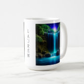 Hübscher Wasserfall bei nächtlicher Mystical Perso Kaffeetasse (VorderseiteRechts)