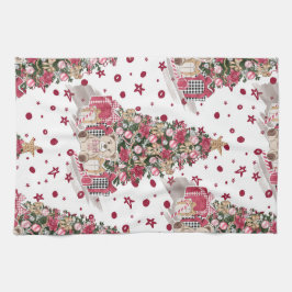 HÜBSCHER WASSERFARBENBAUM MIT TEDY-BÄREN GESCHIRRTUCH