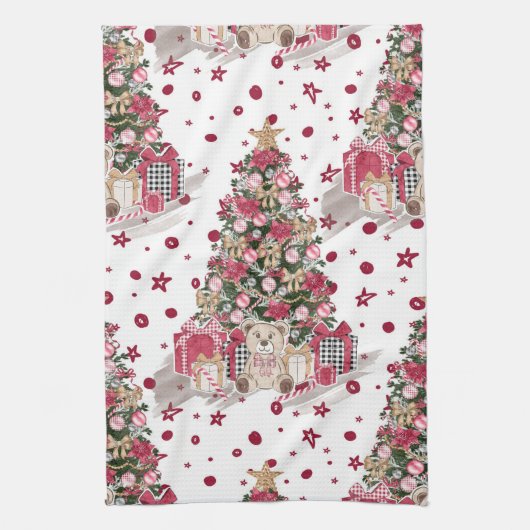 HÜBSCHER WASSERFARBENBAUM MIT TEDY-BÄREN GESCHIRRTUCH (Vertikal)