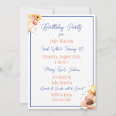 Hübscher Wasserfarbenkuchen und Blume zum Geburtst Einladung (Rückseite)