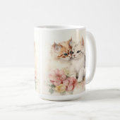 HÜBSCHER WASSERFARBFLÜFFY TABBY KITTEN KAFFEETASSE (VorderseiteRechts)