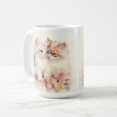 HÜBSCHER WASSERFARBFLÜFFY TABBY KITTEN KAFFEETASSE (Vorderseite Links)