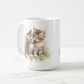HÜBSCHER WASSERFARBFLÜFFY TABBY KITTEN KAFFEETASSE (Vorderseite Links)