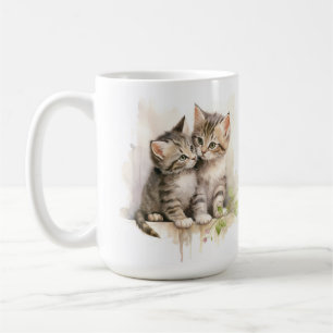 HÜBSCHER WASSERFARBFLÜFFY TABBY KITTEN KAFFEETASSE