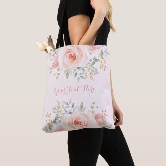 Hübscher Watercolor erröten Rosen-mit Tasche (Von Nahem)