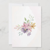 Hübscher Watercolor-Pastellblumenwäsche-Dusche Einladung (Rückseite)