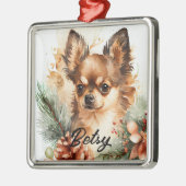 HÜBSCHER WATERCOLOR URLAUB CHIHUAHUA DOG ORNAMENT AUS METALL (Links)