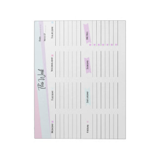 Hübscher Weekly-Planer und Aufgabenliste Notepad Notizblock