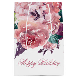 Hübscher Weibchenrosa Aquarellfarben Geburt Mittlere Geschenktüte