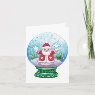 Hübscher Weihnachts-Schneeball Santa Claus, Stern, Feiertagskarte