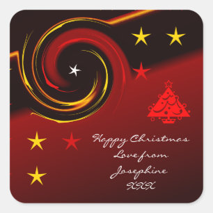 Hübscher Weihnachtsaufkleber für Geschenke Quadratischer Aufkleber