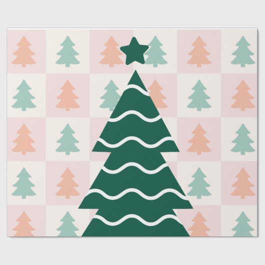  Hübscher Weihnachtsbaum Feiertagsdesign.  Geschenkpapier (Flach)