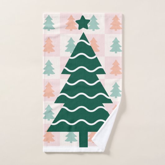 Hübscher Weihnachtsbaum Feiertagsdesign. Handtuch (Handtuch)