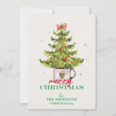 Hübscher Weihnachtsbaum in Pot Feiertagskarte (Vorderseite)