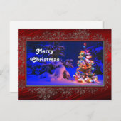 Hübscher Weihnachtsbaum Lichter Schnee Foto Weihna Postkarte (Vorne/Hinten)