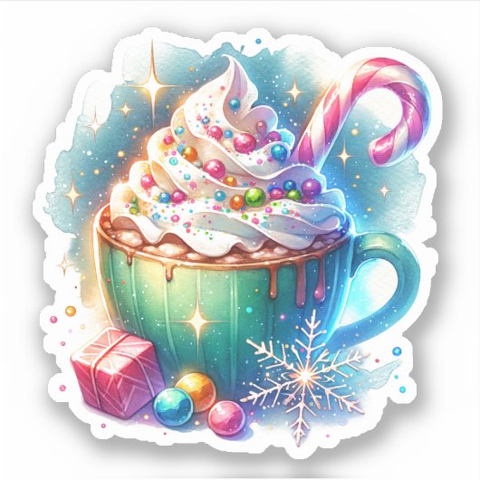 Hübscher Weihnachtskalender für Wasserfarben Aufkleber (Vorderseite)