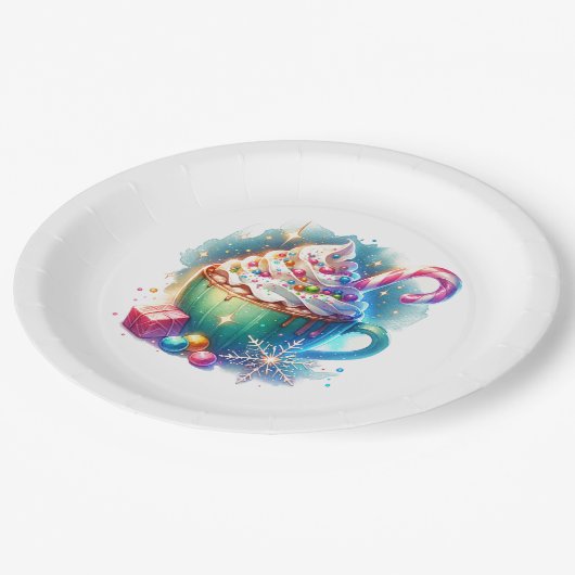 Hübscher Weihnachtskalender für Wasserfarben Pappteller (Schrägansicht)