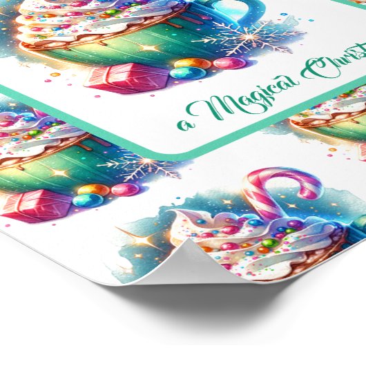 Hübscher Weihnachtskalender für Wasserfarben Poster (Ecke)