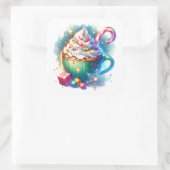 Hübscher Weihnachtskalender für Wasserfarben Quadratischer Aufkleber (Tasche)