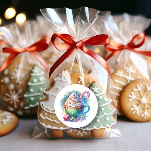 Hübscher Weihnachtskalender für Wasserfarben Runder Aufkleber