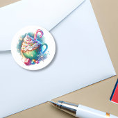 Hübscher Weihnachtskalender für Wasserfarben Runder Aufkleber