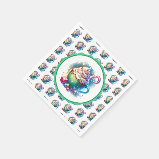 Hübscher Weihnachtskalender für Wasserfarben Serviette (Ecke)