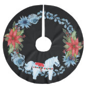 Hübscher Weihnachtskranz mit Pferd Polyester Weihnachtsbaumdecke (Vorderseite)