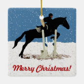 Hübscher Weihnachtspferd Keramikornament (Rückseite)