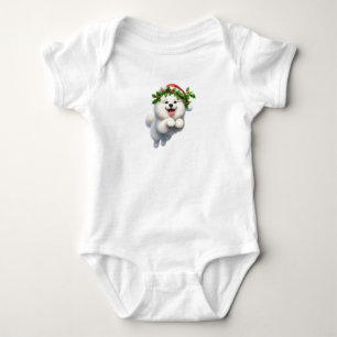 Hübscher Weihnachtswelpen Baby Strampler