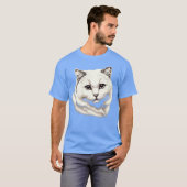 HÜBSCHER WEISER KATZE T-Shirt (Vorne ganz)