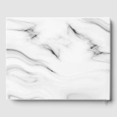 Hübscher weißbrauner Marmor Elegante Hochzeitssach Gästebuch (Rückseite)