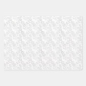 Hübscher weißer Damast Blumendruck Geschenkpapier Set (Vorderseite 3)