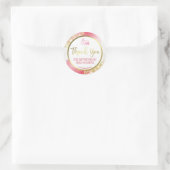 Hübscher weißer Glitzer Rosa und Gold Dankeschön L Runder Aufkleber (Tasche)